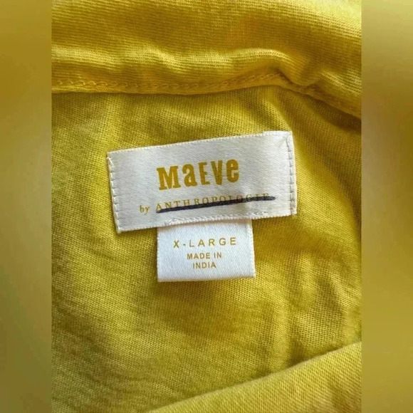 Anthropologie Maeve Women’s Yellow One Shoulder Bow Top - Size XL - Picture 4 of 6